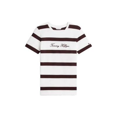 тениска,мъжки,тениски,дамски,тениски,tommy,hilfiger,script,regular,fit,short,sleeve,t,shirt,white,(wide,stripe,ecru,chocolate)