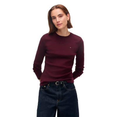 тениска,мъжки,тениски,дамски,тениски,tommy,hilfiger,ww0ww53689,long,sleeve,t,shirt,purple,(deep,burgundy)