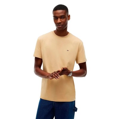 тениска,мъжки,тениски,дамски,тениски,tommy,jeans,dm0dm22504,short,sleeve,t,shirt,beige,yellow,(sandy,beige)