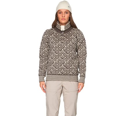 блуза,мъжки,пуловери,дамски,пуловери,devold,of,norway,svalbard,wool,zip,neck,sweater,brown,(falcon,offwhite)