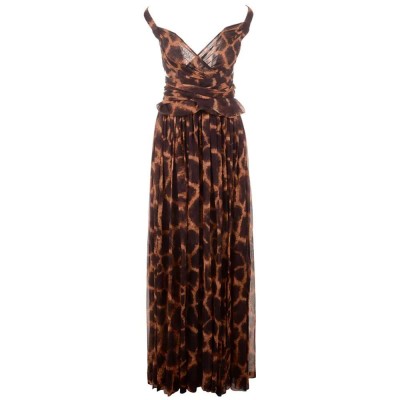 рокля,дамски,поли,и,рокли,dolce,&,gabbana,747296,sleeveless,long,dress,brown,(brown)