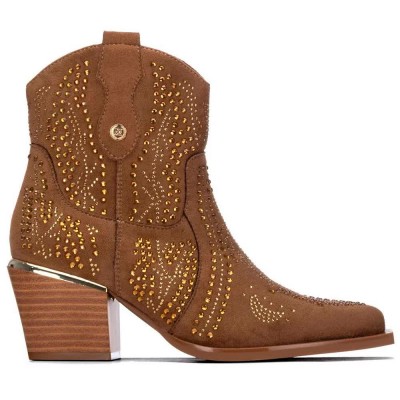 дамски,боти,мъжки,боти,xti,14610002,heel,booties,brown,(taupe)
