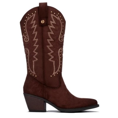 обувки,дамски,боти,мъжки,боти,xti,14610203,heel,boots,brown,(brown)
