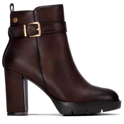дамски,боти,мъжки,боти,xti,14617302,heel,booties,brown,(brown)