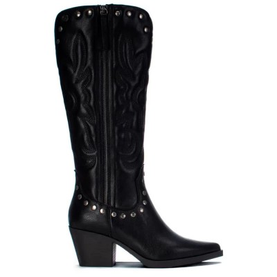обувки,дамски,боти,мъжки,боти,xti,14624001,heel,boots,black,(black)