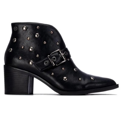 дамски,боти,мъжки,боти,xti,14649901,heel,booties,black,(black)