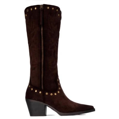 обувки,дамски,боти,мъжки,боти,xti,14650802,heel,boots,brown,(brown)