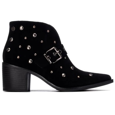 дамски,боти,мъжки,боти,xti,14651601,heel,booties,black,(black)