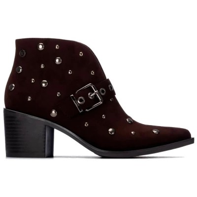 дамски,боти,мъжки,боти,xti,14651602,heel,booties,brown,(brown)