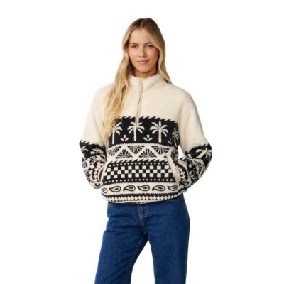 блуза,мъжки,пуловери,дамски,пуловери,rip,curl,bossa,nova,polar,half,zip,sweater,white,(black,white)