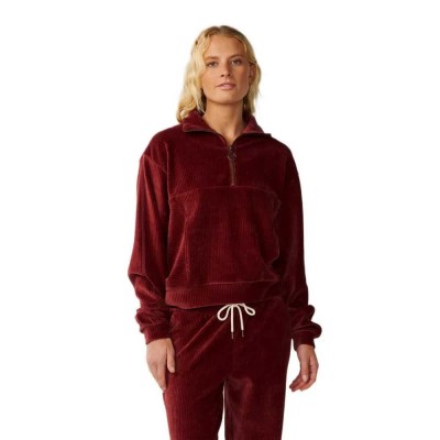 блуза,дамски,блузи,rip,curl,cosy,half,zip,sweatshirt,red,(dark,plum)