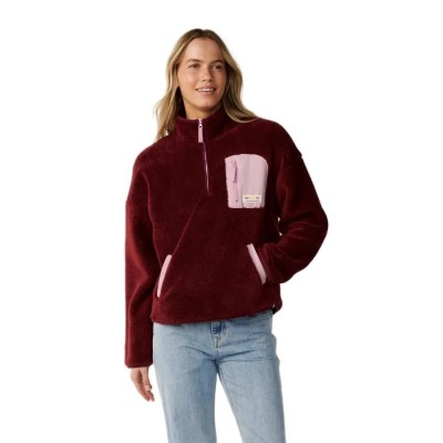 блуза,дамски,блузи,rip,curl,party,wave,polar,full,zip,sweatshirt,red,(dark,plum)