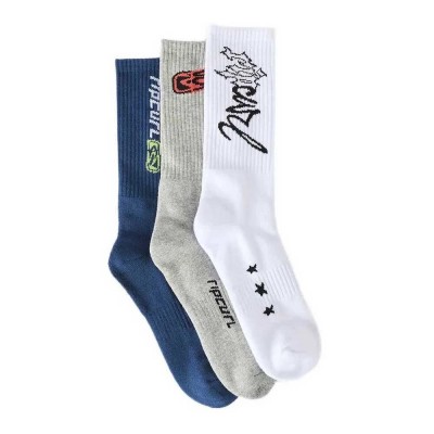 чорапи,мъжки,чорапи,дамски,чорапи,rip,curl,retro,crew,socks,3,pairs,multicolor,(grey,heather)