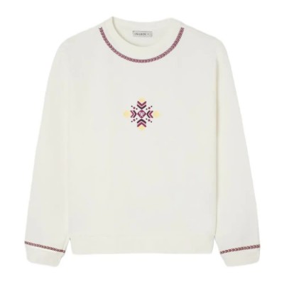 блуза,дамски,блузи,silbon,ethnic,embroidery,sweatshirt,white,(ecru)
