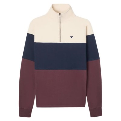 блуза,мъжки,пуловери,silbon,half,zipper,blocks,half,zip,sweatshirt,multicolor,(navy,blue)