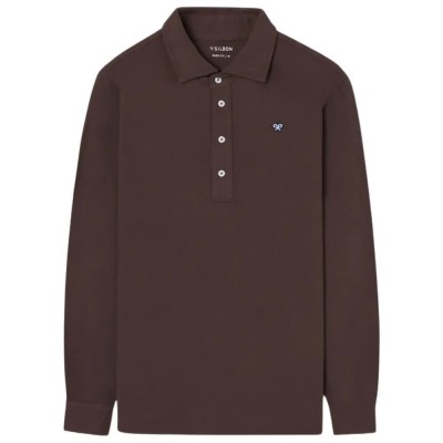 дамски,блузи,с,яка,мъжки,блузи,с,яка,silbon,long,sleeve,polo,brown,(burgundy)
