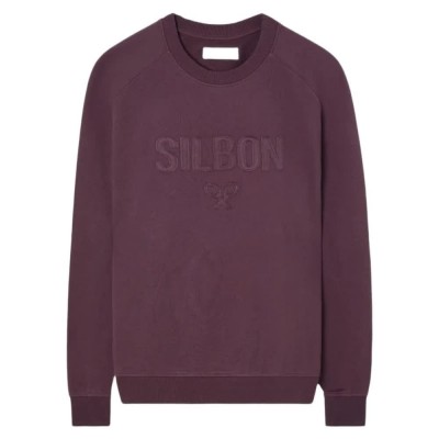 блуза,мъжки,пуловери,silbon,raglan,patch,sweatshirt,purple,(burgundy)