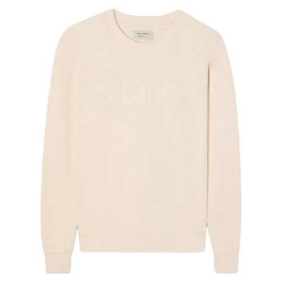 блуза,мъжки,пуловери,silbon,raglan,patch,sweatshirt,beige,(cream)