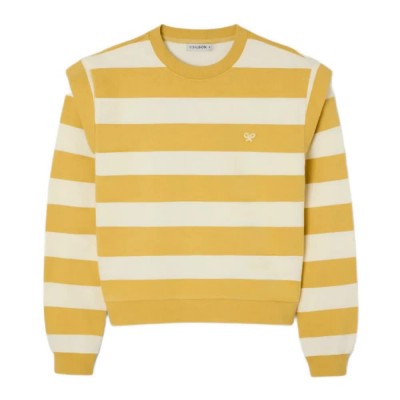блуза,мъжки,пуловери,silbon,shoulder,pads,stripes,sweatshirt,yellow,(mustard,ecru)