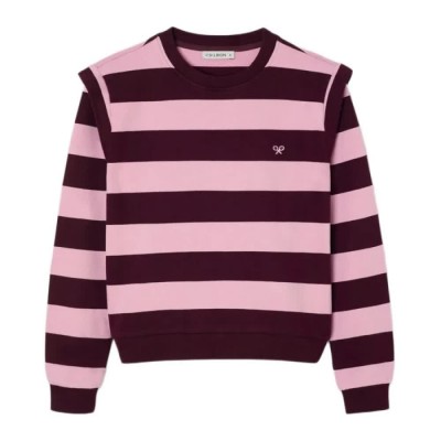 блуза,мъжки,пуловери,silbon,shoulder,pads,stripes,sweatshirt,red,pink,(pink,burgundy)