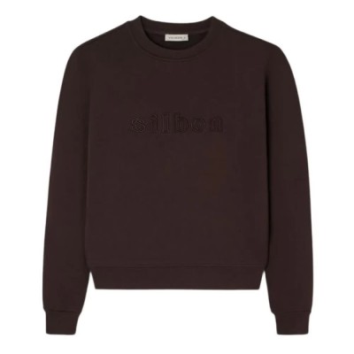 блуза,дамски,блузи,silbon,sweatshirt,brown,(brown)