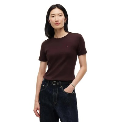тениска,мъжки,тениски,дамски,тениски,tommy,hilfiger,slim,cody,short,sleeve,t,shirt,brown,(chocolate)