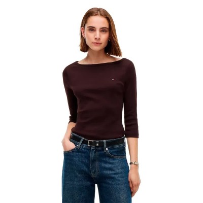 тениска,мъжки,тениски,дамски,тениски,tommy,hilfiger,ww0ww49928,3,4,sleeve,t,shirt,brown,(chocolate)