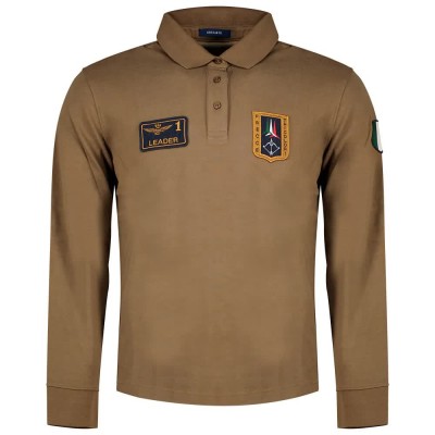 дамски,блузи,с,яка,мъжки,блузи,с,яка,aeronautica,militare,262po1941uj00703,long,sleeve,polo,brown,(caffelatte)