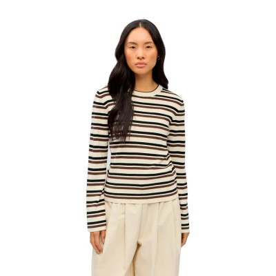 блуза,мъжки,пуловери,дамски,пуловери,vila,ester,sweater,beige,(birch,stripes,black,carafe)