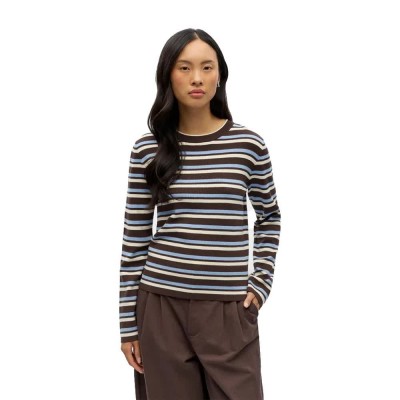 блуза,мъжки,пуловери,дамски,пуловери,vila,ester,sweater,multicolor,(seal,brown,stripes,serenity,birch)