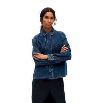 риза,с,дълъг,ръкав,дамски,ризи,мъжки,ризи,vila,rosie,long,sleeve,shirt,blue,(medium,blue,denim)