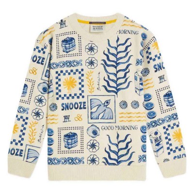 блуза,детски,блузи,scotch,&,soda,183329,sweatshirt,beige,(breakfast,tiles)