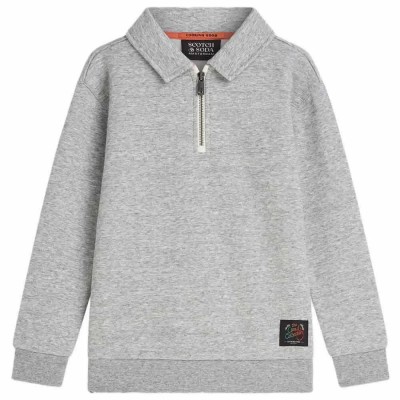 блуза,детски,блузи,scotch,&,soda,183345,half,zip,sweatshirt,grey,(grey,melange)