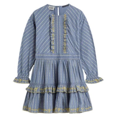 рокля,дамски,поли,и,рокли,scotch,&,soda,festive,long,sleeve,short,dress,blue,(country,blue)