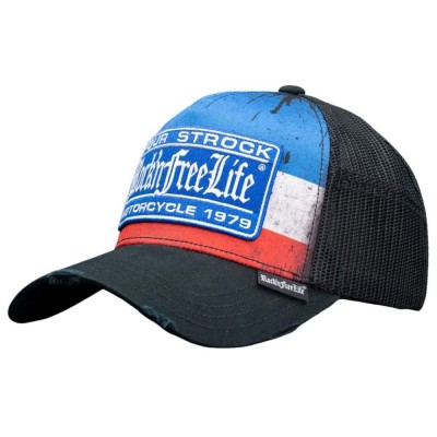 шапка,всички,шапки,rock´n,free,life,no.256,four,strock,cap,blue,(black,red,blue,white)