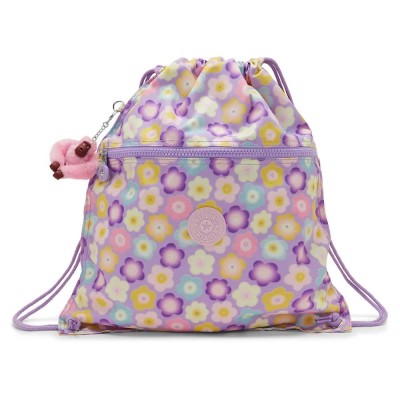 спортна,чанта,спортни,сакове,и,чанти,kipling,supertaboo,15l,gymsack,purple,(spray,flower)