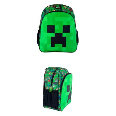 раница,раници,manenti,face,minecraft,backpack,40,cm,green,(green,black)