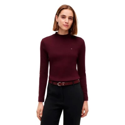 тениска,мъжки,тениски,дамски,тениски,tommy,hilfiger,cody,slim,fit,long,sleeve,high,neck,t,shirt,purple,(deep,burgundy)