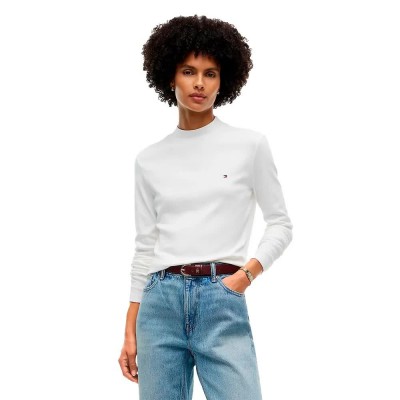тениска,мъжки,тениски,дамски,тениски,tommy,hilfiger,cody,slim,fit,long,sleeve,high,neck,t,shirt,white,(ecru)