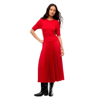 рокля,дамски,поли,и,рокли,tommy,hilfiger,preppy,mix,media,midi,dress,red,(primary,red)