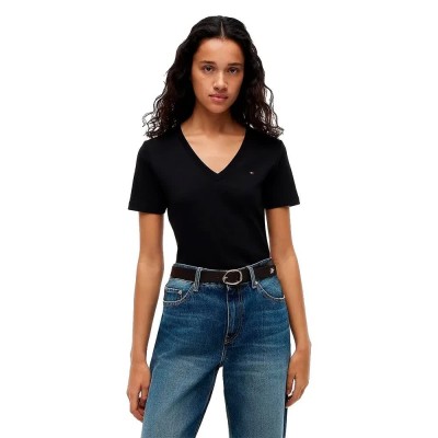 тениска,мъжки,тениски,дамски,тениски,tommy,hilfiger,slim,cody,plus,size,short,sleeve,v,neck,t,shirt,black,(black)