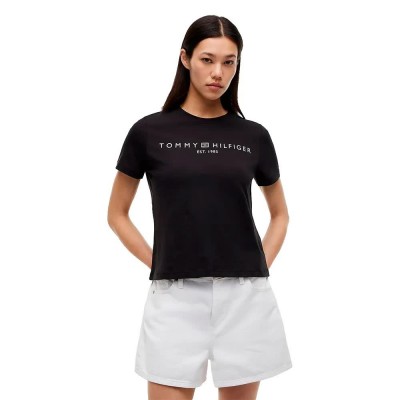 тениска,мъжки,тениски,дамски,тениски,tommy,hilfiger,ww0ww40276,plus,size,short,sleeve,t,shirt,black,(black)
