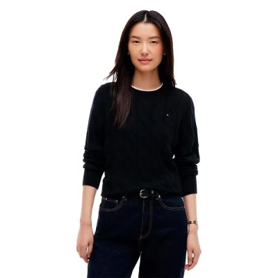 блуза,мъжки,пуловери,дамски,пуловери,tommy,hilfiger,ww0ww43586,sweater,black,(black)