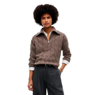 блуза,мъжки,пуловери,дамски,пуловери,tommy,hilfiger,ww0ww46425,half,zip,sweater,brown,(highland,khaki,heather)
