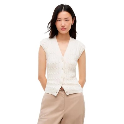 елек,мъжки,пуловери,дамски,пуловери,tommy,hilfiger,ww0ww50075,knitted,vest,white,(ivory,petal)