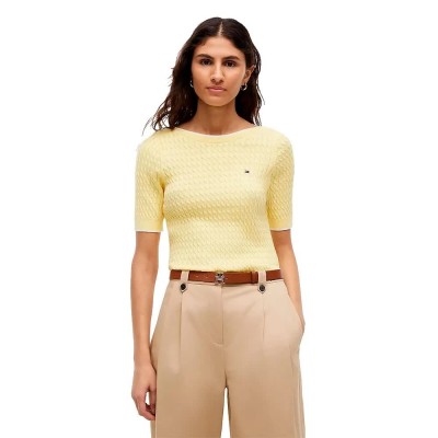 блуза,мъжки,пуловери,дамски,пуловери,tommy,hilfiger,ww0ww50103,short,sleeve,sweater,yellow,(citronella)