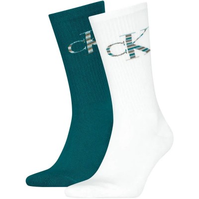 чорапи,мъжки,чорапи,дамски,чорапи,calvin,klein,701228802,crew,socks,2,pairs,multicolor,(white,teal)