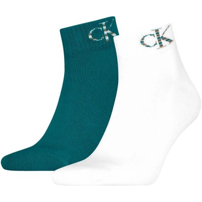 чорапи,мъжки,чорапи,дамски,чорапи,calvin,klein,701228805,quarter,short,socks,2,pairs,multicolor,(white,teal)