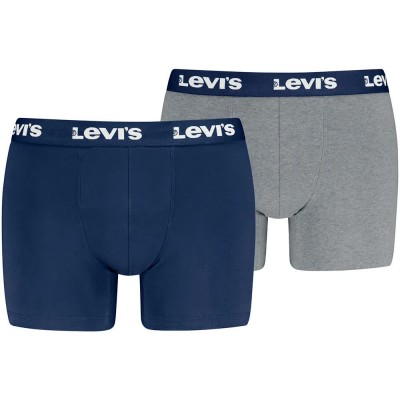 боксерки,мъжко,бельо,levi´s,®,repeat,logo,brief,boxers,2,units,blue,grey,(blue,grey,melange)