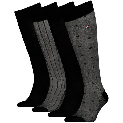 чорапи,мъжки,чорапи,дамски,чорапи,tommy,hilfiger,birdeye,long,socks,4,pairs,black,(black)